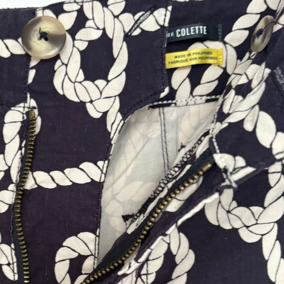 Anthropologie Maeve Colette Nautical Rope Print Cropped Wide-Leg Pants Sz 27 - Picture 7 of 8